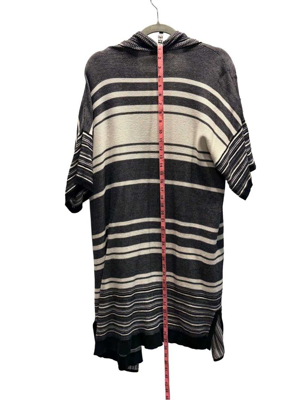 Vince Black/White Striped Open Front Sweater Tunic - Size M - Picture 2 of 7